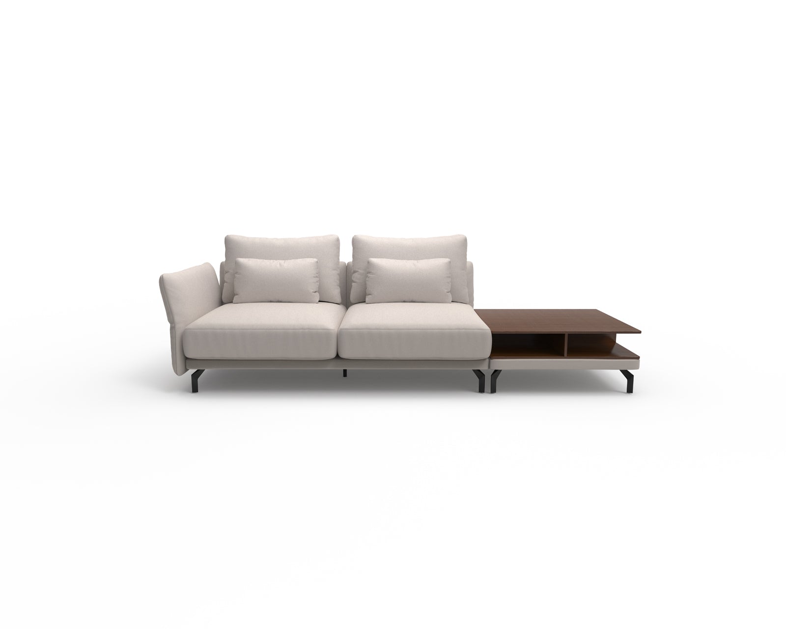 Seagull 2 Seater Sofa with Shelf Table (Right)